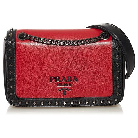 borsa prada borchie|borse prada a tracolla.